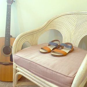 Tan Strap Flat Sandals 🐚